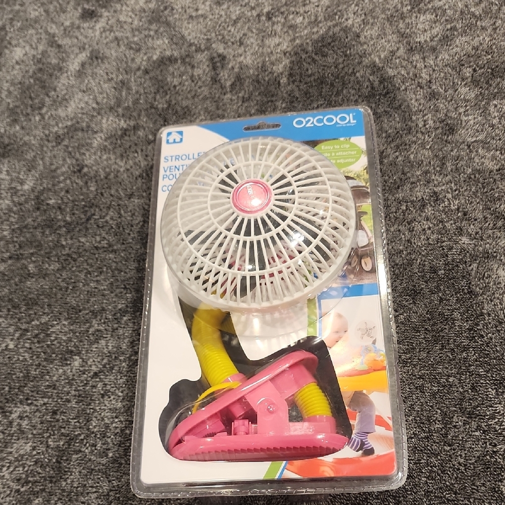 O2COOL Pink Clip-On Stroller Fan